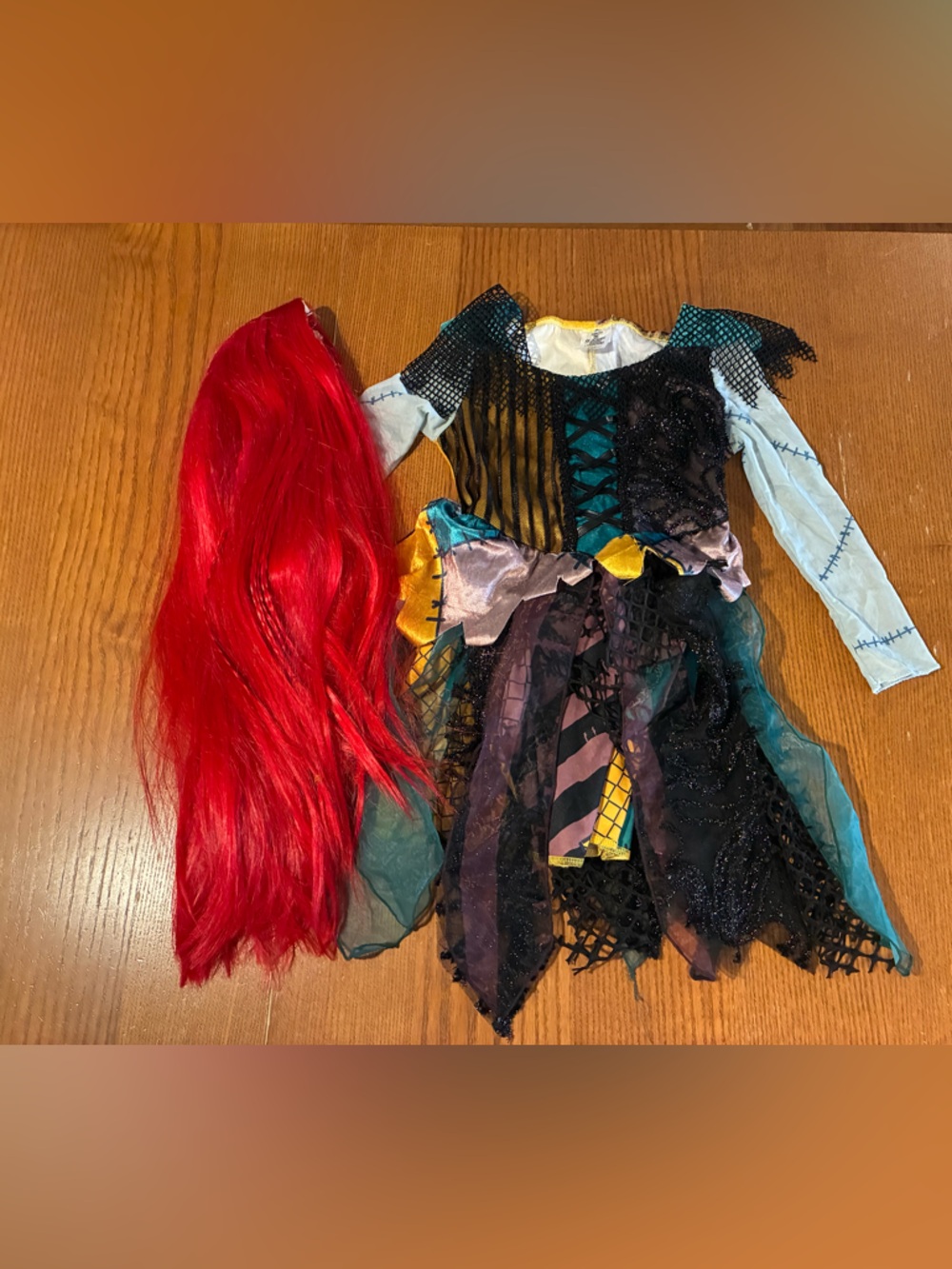 Girls Sally Costume and Wig -The Nightmare Before Christmas